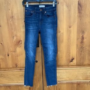 MADEWELL skinny dark destructed jeans